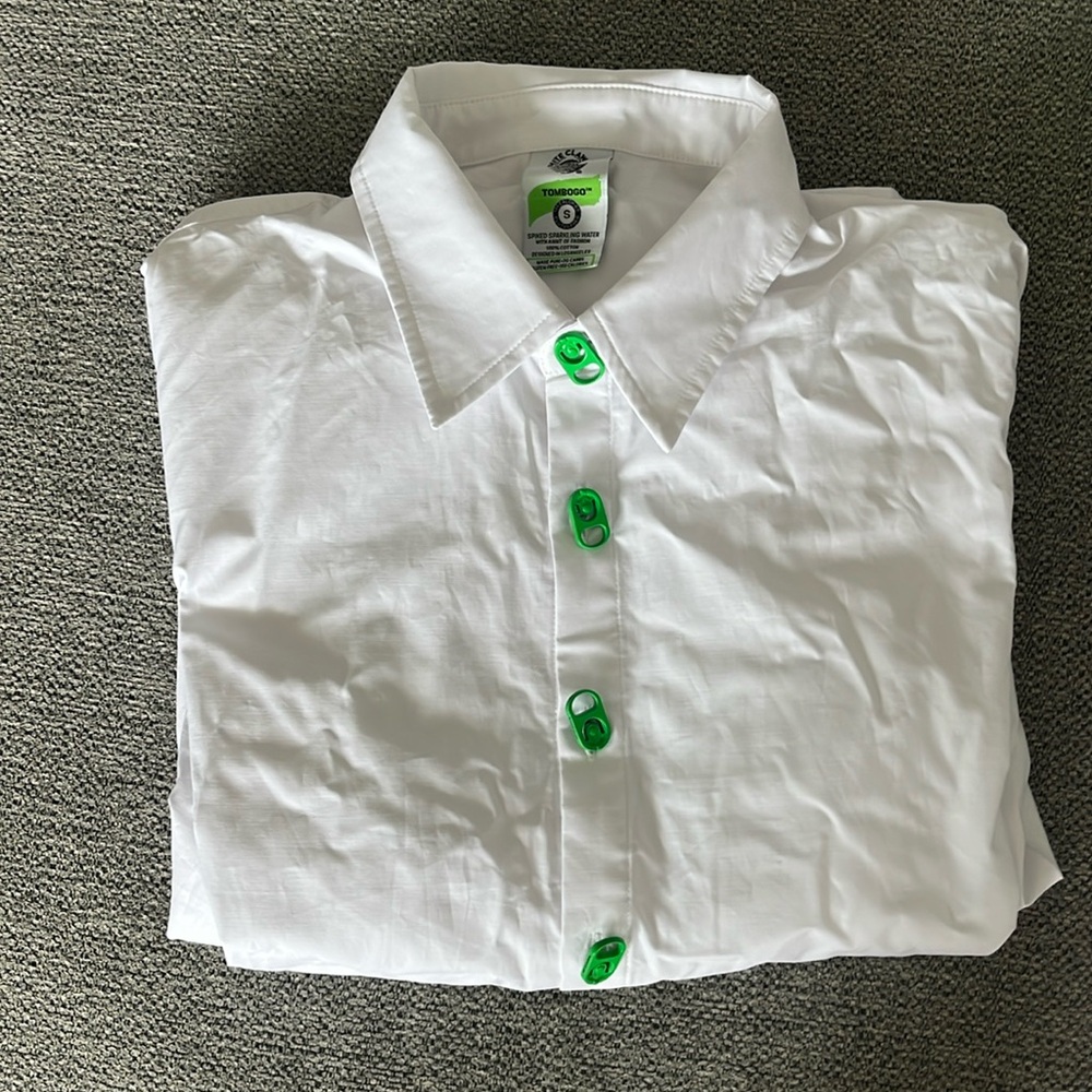 NWOT Tombogo White Claw Edition 100% Cotton Button Down Shirt Men's Small